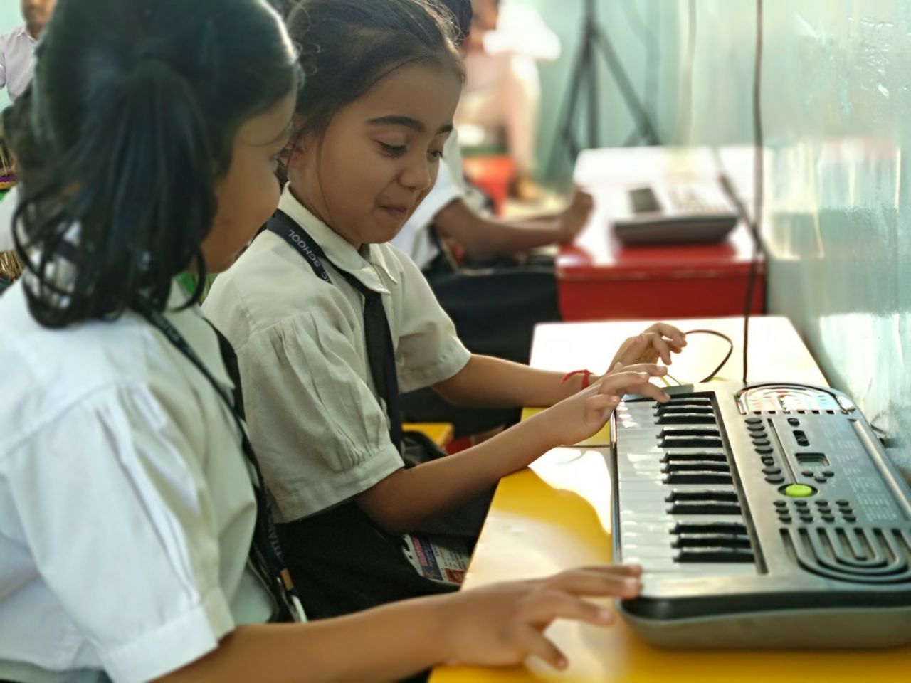 Students in library
